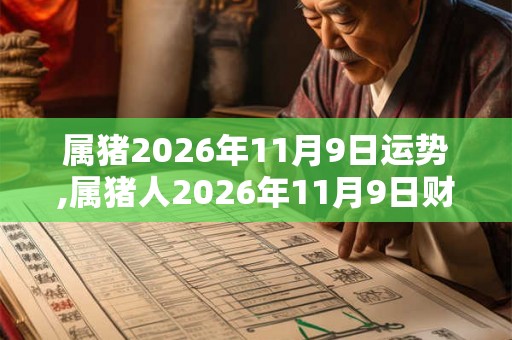 属猪2026年11月9日运势,属猪人2026年11月9日财运,生肖猪2026年11月9日运势