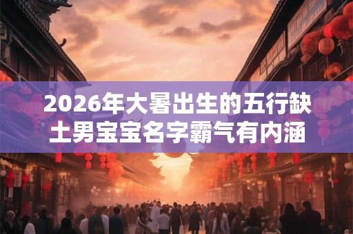 2026年大暑出生的五行缺土男宝宝名字霸气有内涵