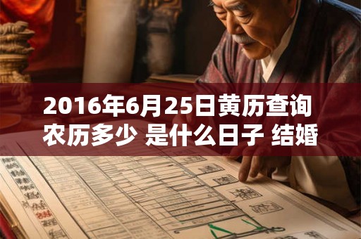 2016年6月25日黄历查询 农历多少 是什么日子 结婚吉时 2016年6月25日黄历查询 农历多少 是什么日子 结婚吉时