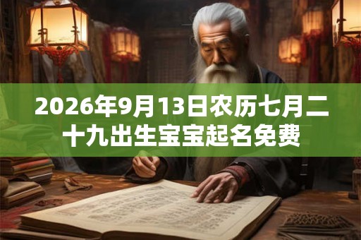 2026年9月13日农历七月二十九出生宝宝起名免费
