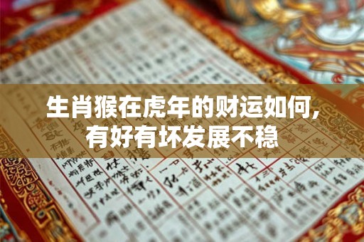 生肖猴在虎年的财运如何,有好有坏发展不稳