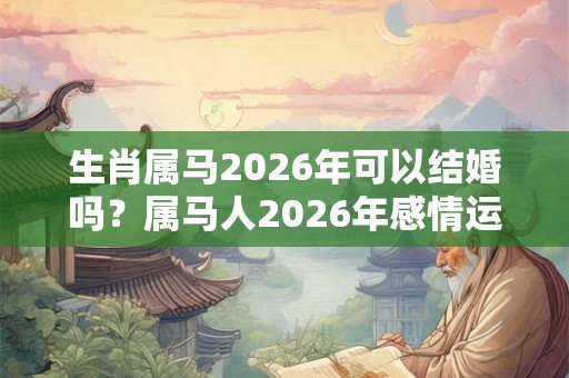 生肖属马2026年可以结婚吗?属马人2026年感情运势? 生肖属马2026年可以结婚吗?属马人2026年感情运势?