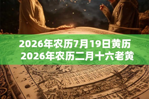 2026年农历7月19日黄历  2026年农历二月十六老黄历
