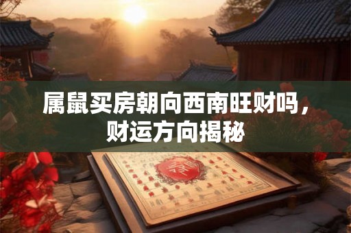 属鼠买房朝向西南旺财吗，财运方向揭秘
