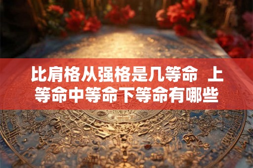 比肩格从强格是几等命  上等命中等命下等命有哪些