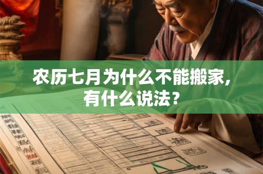 农历七月为什么不能搬家,有什么说法？