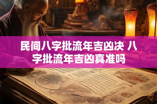 民间八字批流年吉凶决 八字批流年吉凶真准吗 民间八字批流年吉凶决 八字批流年吉凶真准吗