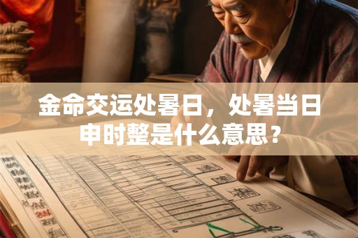 金命交运处暑日,处暑当日申时整是什么意思? 金命交运处暑日,处暑当日申时整是什么意思?