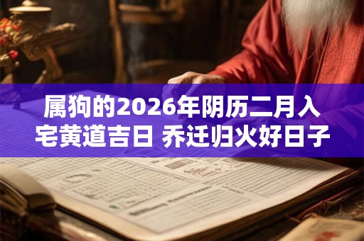 属狗的2026年阴历二月入宅黄道吉日 乔迁归火好日子