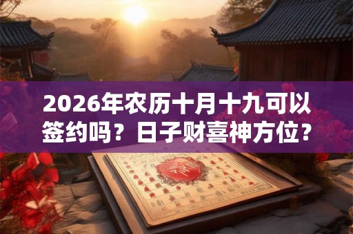 2026年农历十月十九可以签约吗?日子财喜神方位? 2026年农历十月十九可以签约吗?日子财喜神方位?