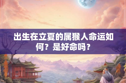 出生在立夏的属猴人命运如何？是好命吗？