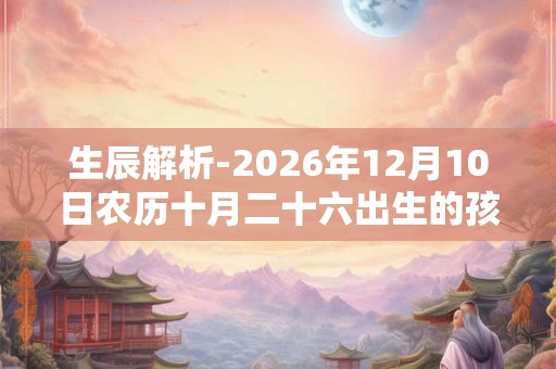 生辰解析-2026年12月10日农历十月二十六出生的孩子八字起名
