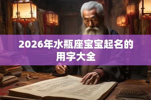 2026年水瓶座宝宝起名的用字大全
