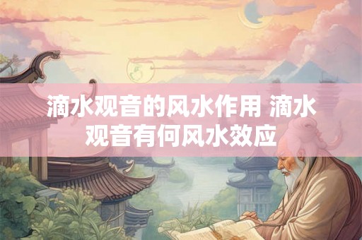 滴水观音的风水作用 滴水观音有何风水效应