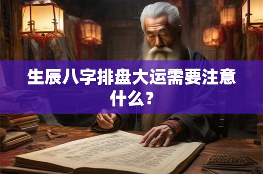 生辰八字排盘大运需要注意什么？