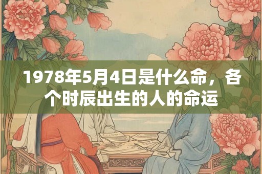 1978年5月4日是什么命,各个时辰出生的人的命运 1978年5月4日是什么命,各个时辰出生的人的命运