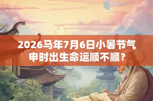 2026马年7月6日小暑节气申时出生命运顺不顺？