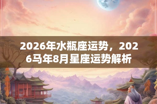 2026年水瓶座运势,2026马年8月星座运势解析 2026年水瓶座运势,2026马年8月星座运势解析