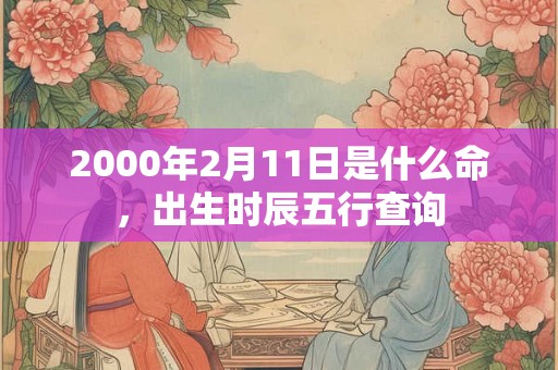 2000年2月11日是什么命,出生时辰五行查询 2000年2月11日是什么命,出生时辰五行查询
