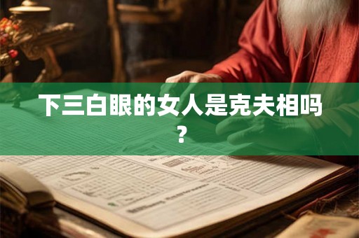 下三白眼的女人是克夫相吗？