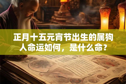 正月十五元宵节出生的属狗人命运如何，是什么命？