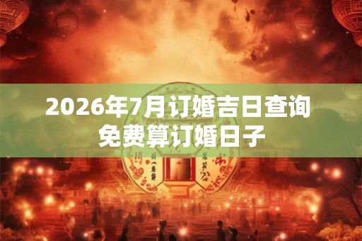 2026年7月订婚吉日查询 免费算订婚日子