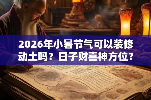 2026年小暑节气可以装修动土吗?日子财喜神方位? 2026年小暑节气可以装修动土吗?日子财喜神方位?