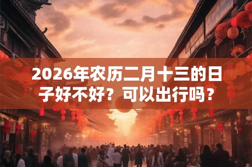2026年农历二月十三的日子好不好？可以出行吗？