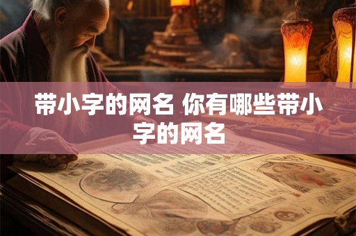 带小字的网名 你有哪些带小字的网名