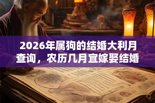 2026年属狗的结婚大利月查询，农历几月宜嫁娶结婚