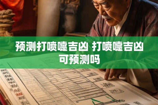 预测打喷嚏吉凶 打喷嚏吉凶可预测吗