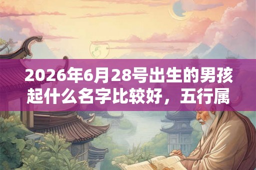 2026年6月28号出生的男孩起什么名字比较好,五行属什么 2026年6月28号出生的男孩起什么名字比较好,五行属什么