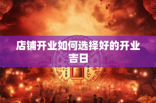 店铺开业如何选择好的开业吉日