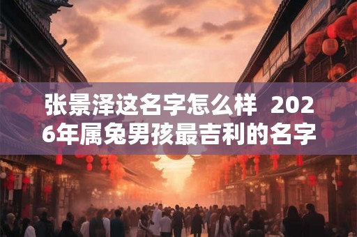 张景泽这名字怎么样 2026年属兔男孩最吉利的名字 张景泽这名字怎么样 2026年属兔男孩最吉利的名字
