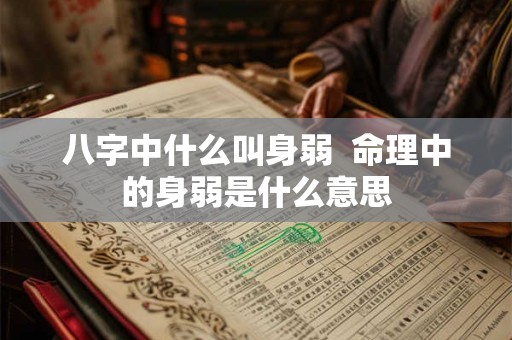八字中什么叫身弱 命理中的身弱是什么意思 八字中什么叫身弱 命理中的身弱是什么意思