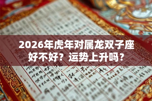 2026年虎年对属龙双子座好不好？运势上升吗？