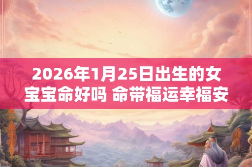 2026年1月25日出生的女宝宝命好吗 命带福运幸福安康 2026年1月25日出生的女宝宝命好吗 命带福运幸福安康