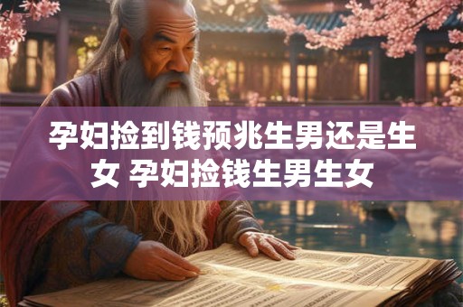 孕妇捡到钱预兆生男还是生女 孕妇捡钱生男生女