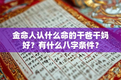 金命人认什么命的干爸干妈好?有什么八字条件? 金命人认什么命的干爸干妈好?有什么八字条件?