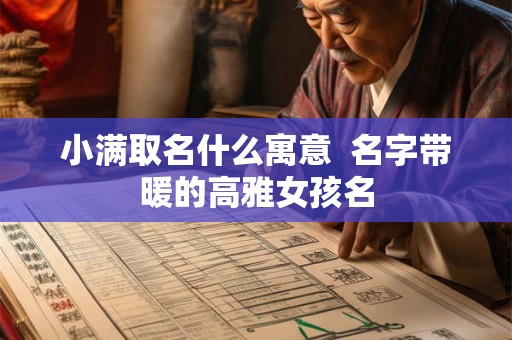小满取名什么寓意  名字带暖的高雅女孩名