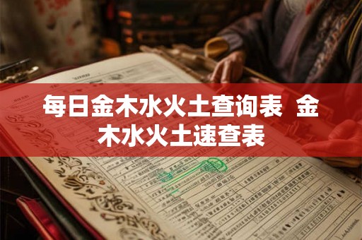 每日金木水火土查询表  金木水火土速查表