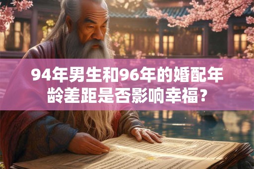 94年男生和96年的婚配年龄差距是否影响幸福？