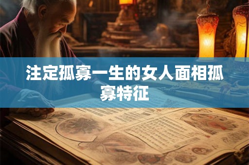 注定孤寡一生的女人面相孤寡特征