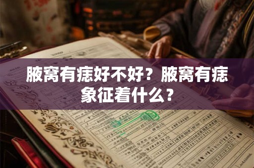 腋窝有痣好不好？腋窝有痣象征着什么？