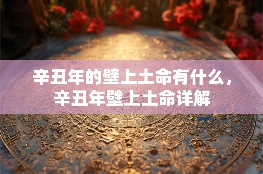 辛丑年的壁上土命有什么，辛丑年壁上土命详解