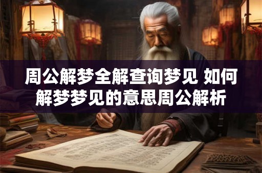 周公解梦全解查询梦见 如何解梦梦见的意思周公解析