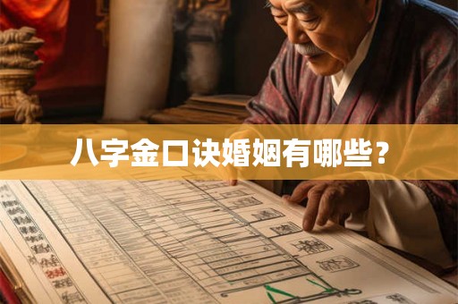八字金口诀婚姻有哪些? 八字金口诀婚姻有哪些?