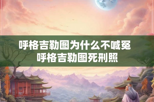 呼格吉勒图为什么不喊冤  呼格吉勒图死刑照
