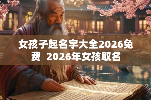 女孩子起名字大全2026免费  2026年女孩取名
