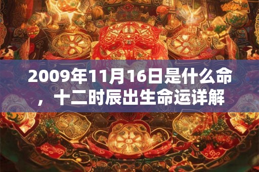 2009年11月16日是什么命,十二时辰出生命运详解 2009年11月16日是什么命,十二时辰出生命运详解